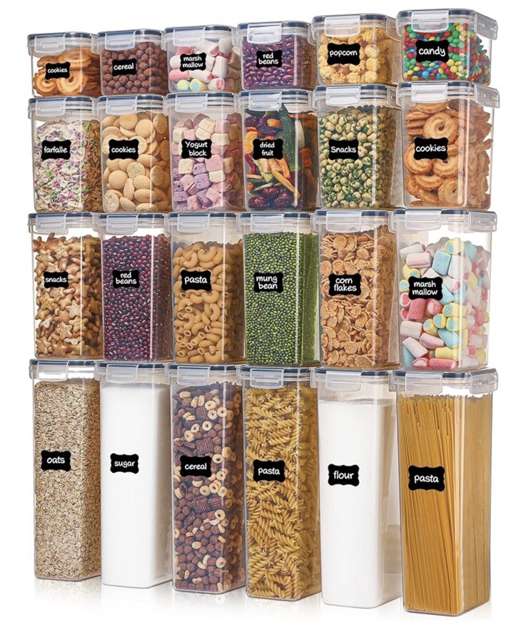 Airtight Food Storage Containers with Lids, Vtopmart 24 pcs Plastic Kitchen and