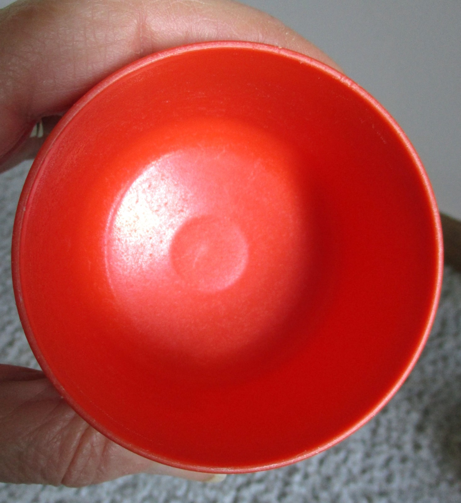 Vintage Tupperware Set of 3-Orange Snack Cups-4 oz. #1229 & Lid Seals #297
