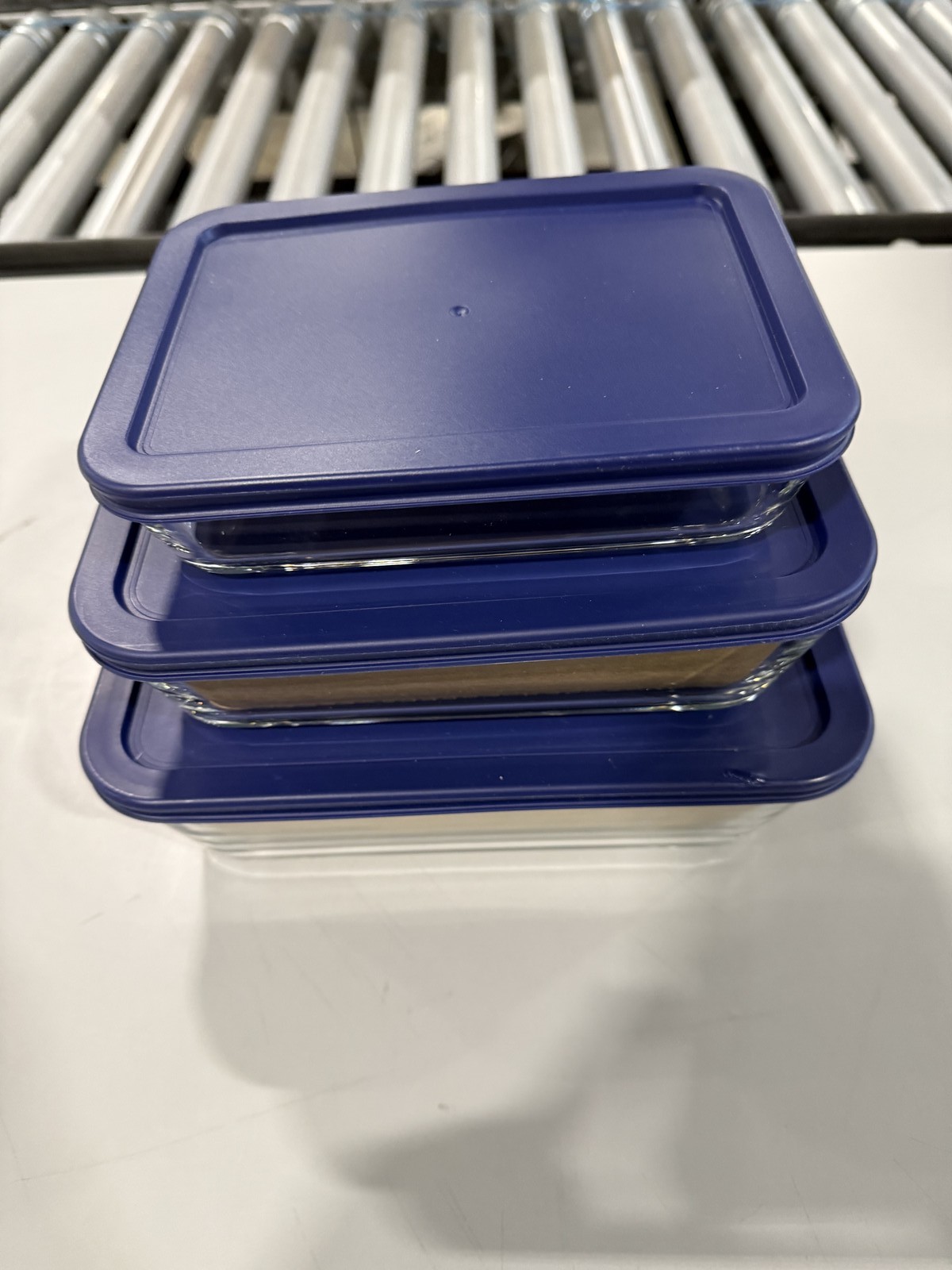 DURA CULINA 3 PIECE SET GLASS FOOD STORAGE WITH LID, BOROSILICATE GLASS – BLUE