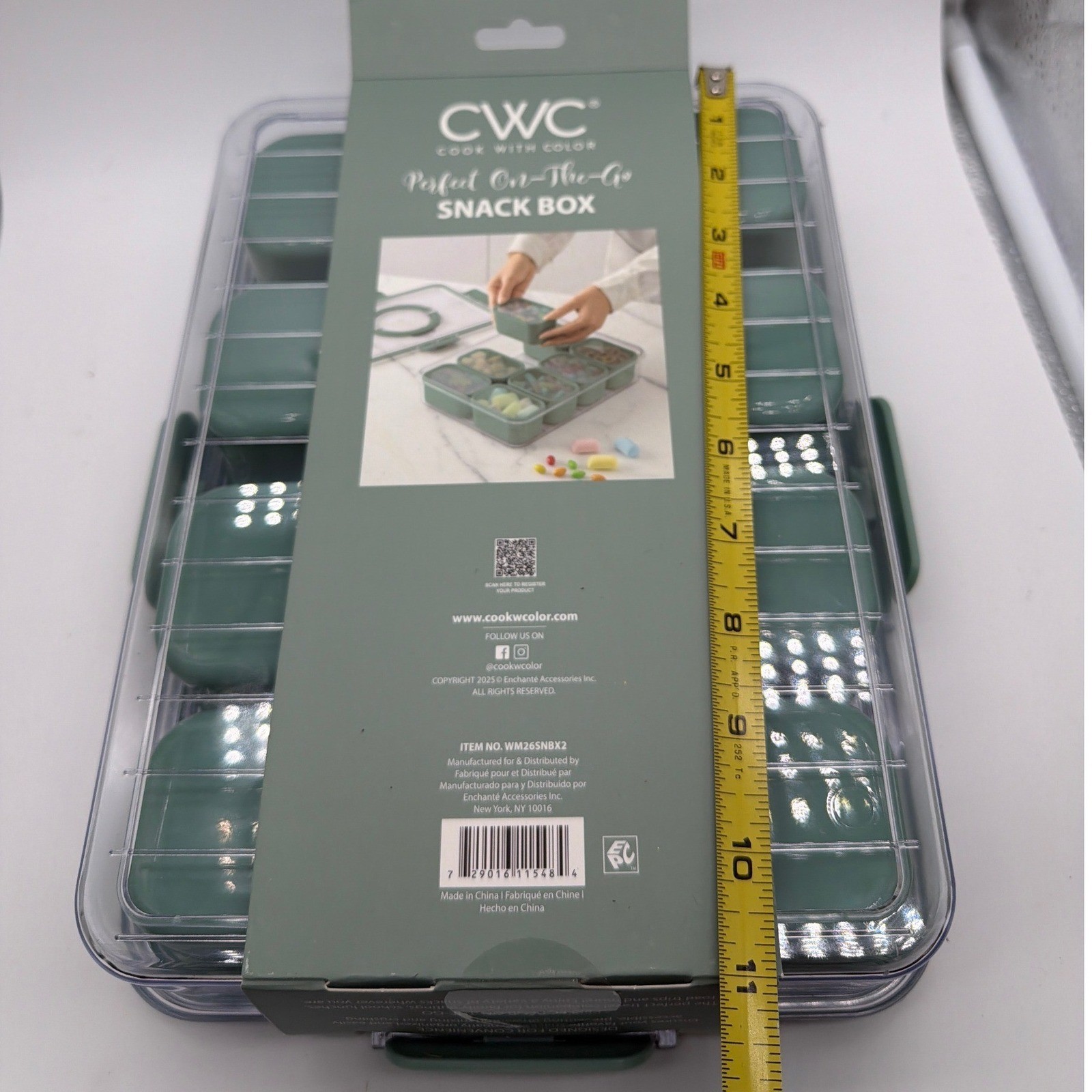 Cook With Color Snack Box 8 Compartment Sage Green On-The-Go Charcuterie