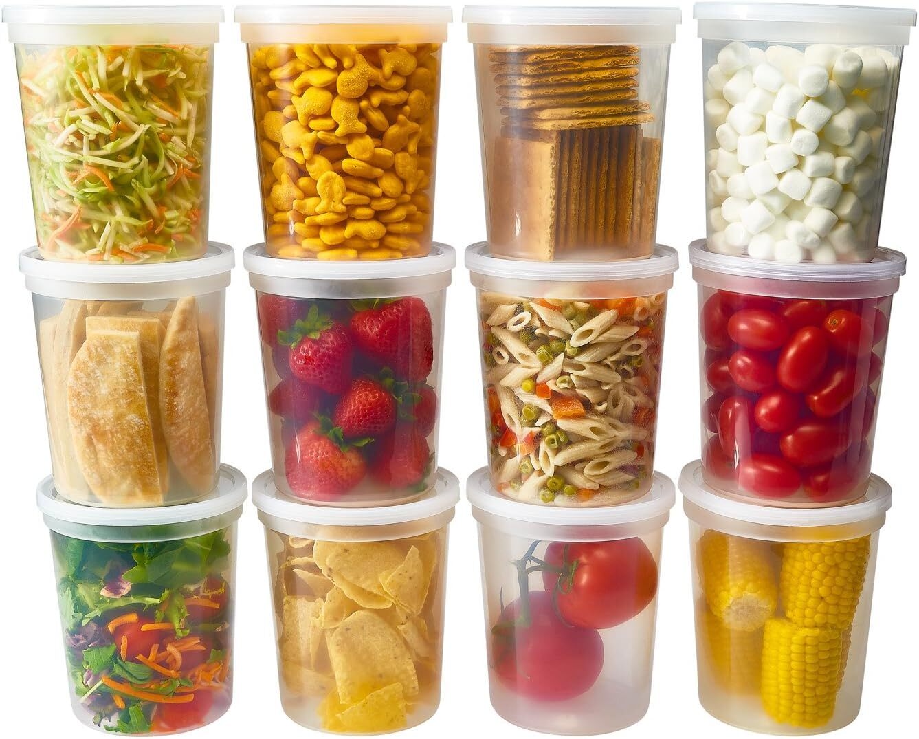 32Oz Clear Food Storage Container Pack Of 24 Bpa Free Leak Proof Kitchen Use