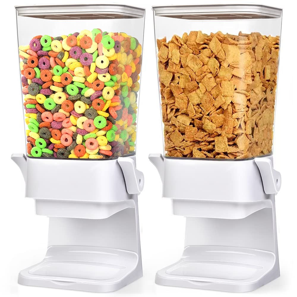 Cereal Dispenser Countertop 2 Pack 5.5 Qt Large Cereal Storage Container Hold…