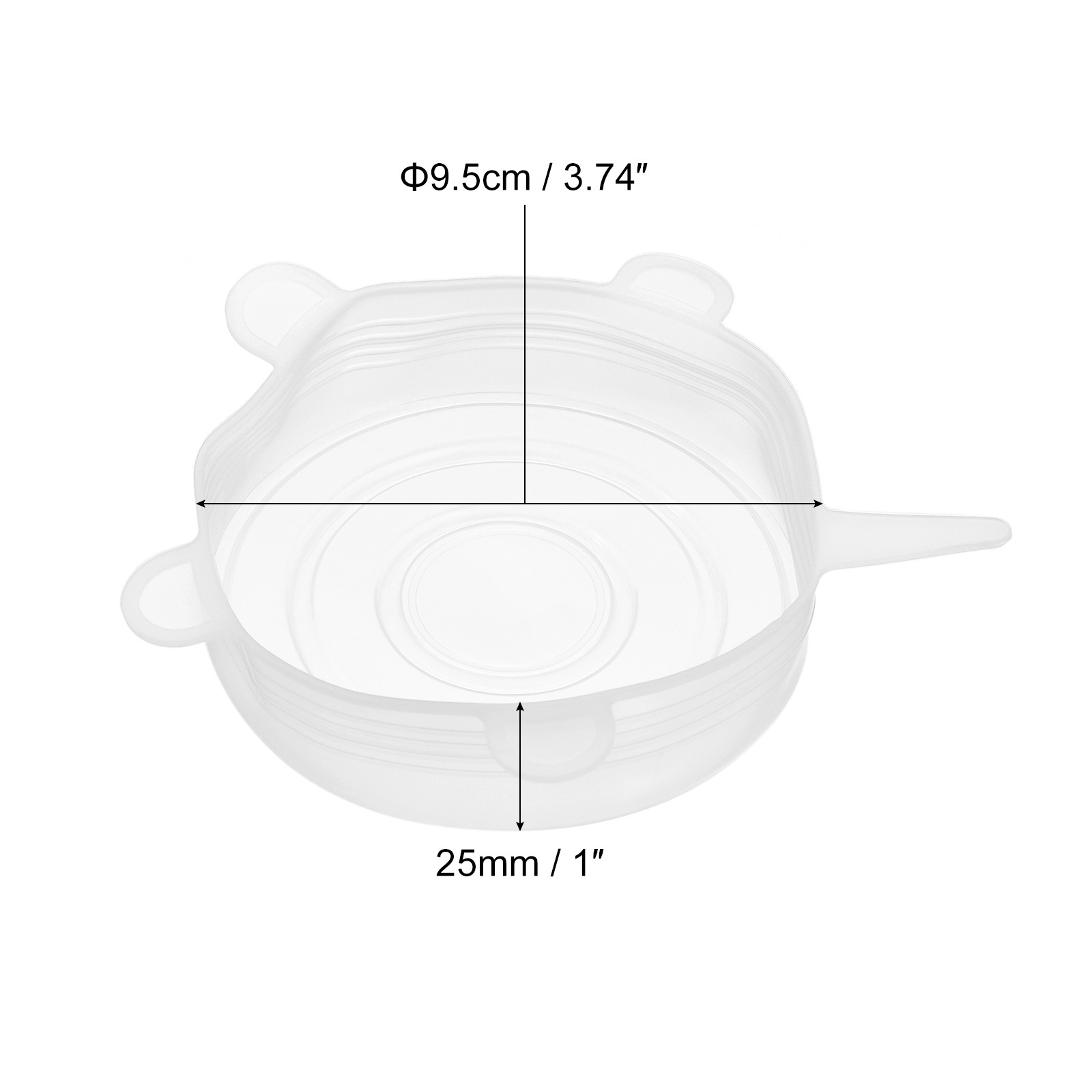 4Pack Silicone Stretch Lids 3.74″ Round Container Lid for Food Cover White