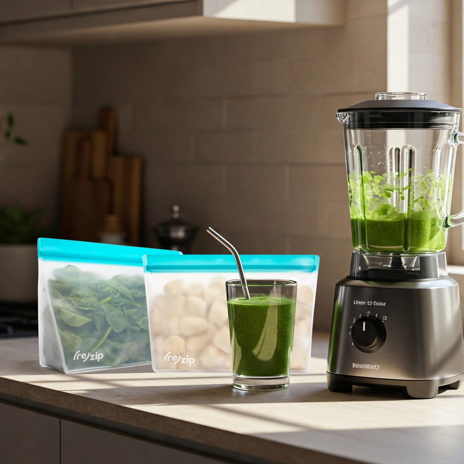 (re) zip 5-piece Daily Smoothie Kit | Ingredient Prep Bags | Fruit and Leafy …