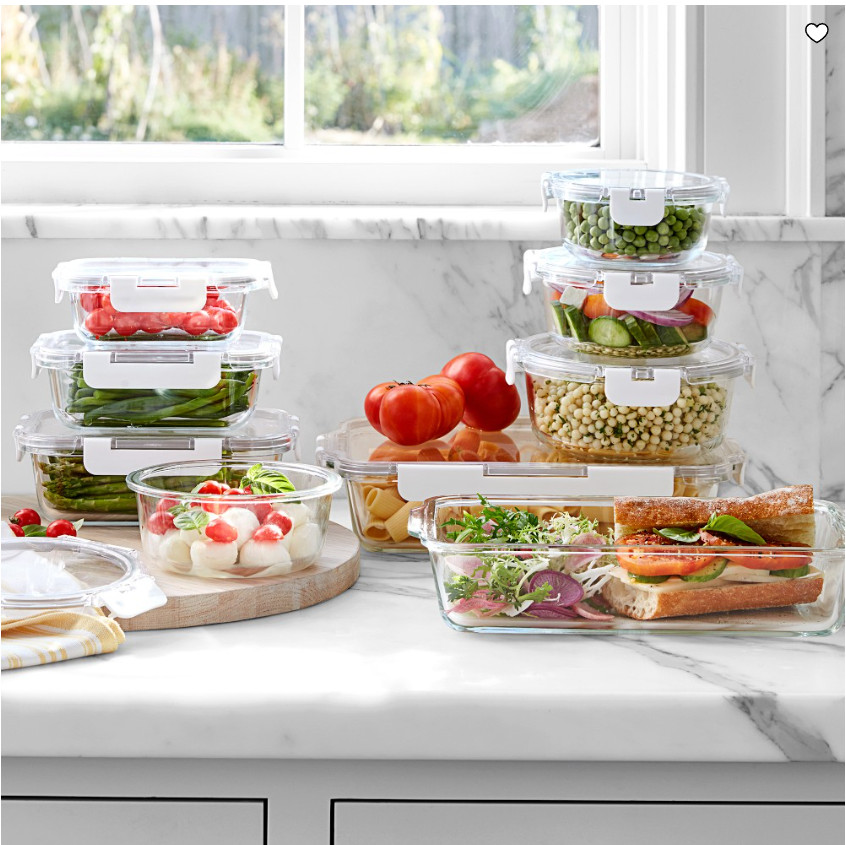 Hold Everything Glass Food Storage Containers, Ultimate 14-Piece Set