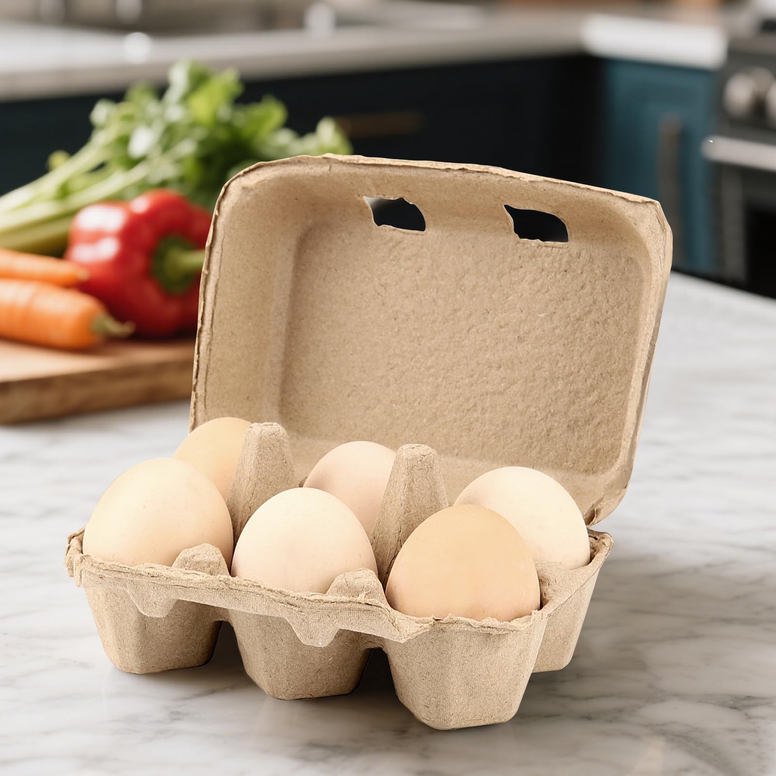 Empty Pulp Fiber 6Count Egg Cartons Tray Holder Storage Container 50 PCS