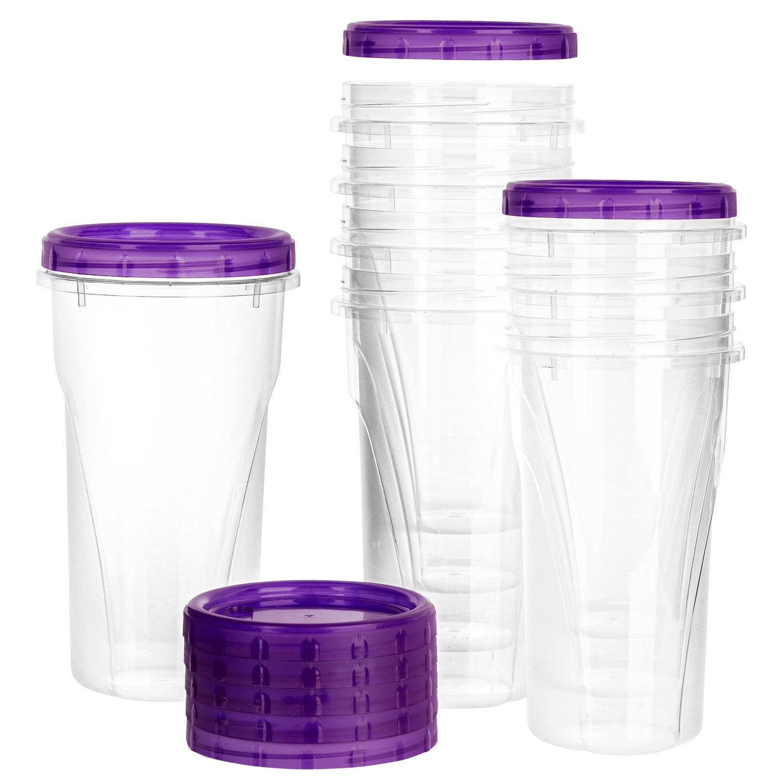48 Ounce Twist Top Deli Containers Clear Bottom With Purple Top Twist On Lids Re