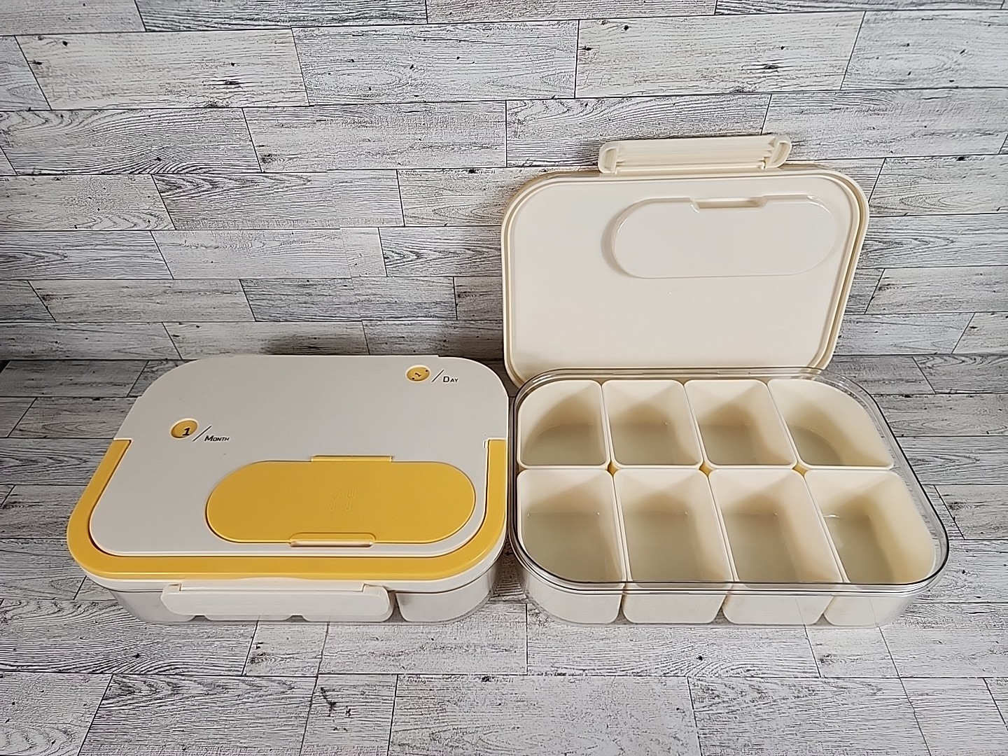 2 Snackle Lunch Box 8 Divided Containers Food Prep Storage Case 12″