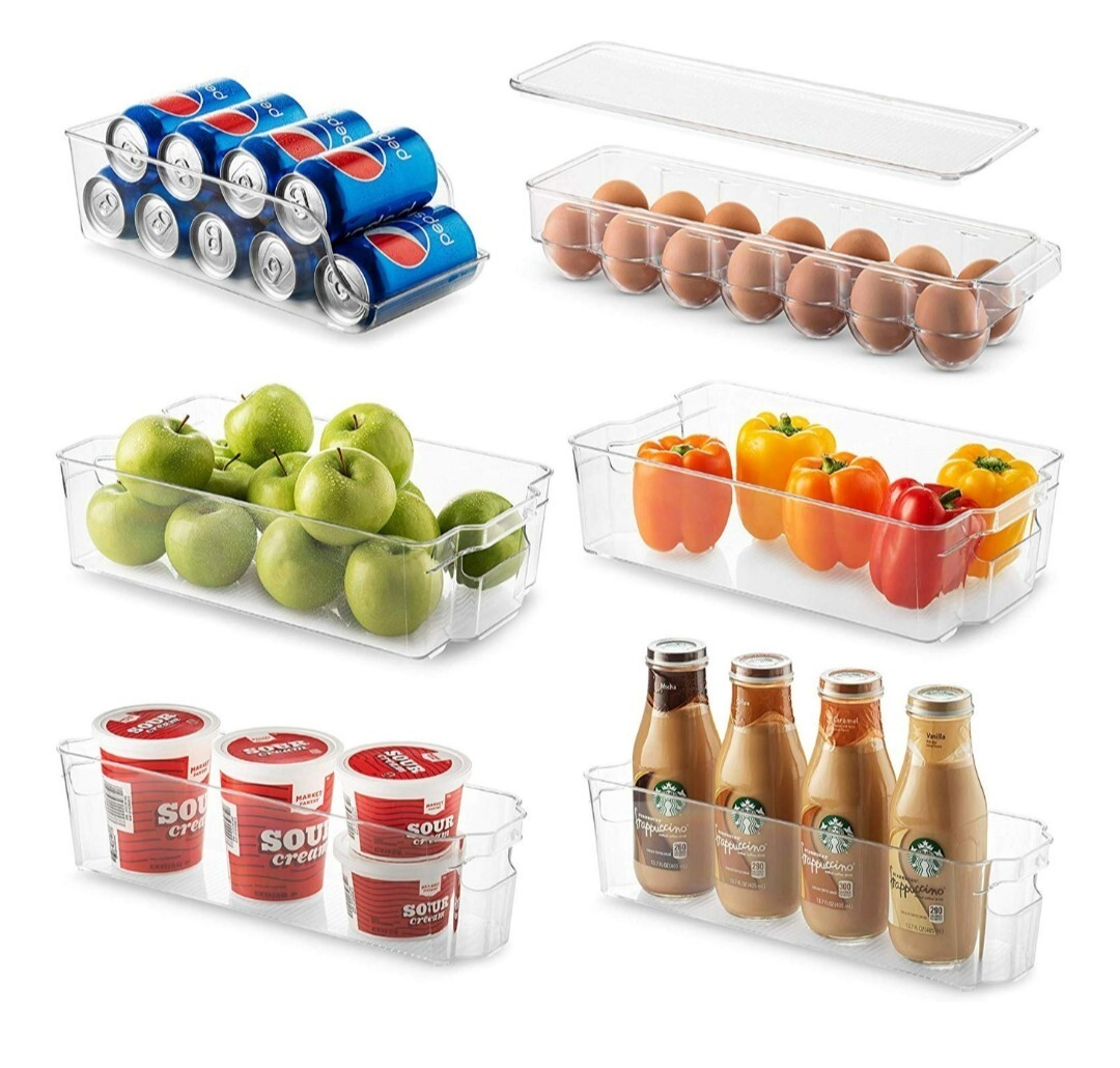 6 Pack Refrigerator Organizer Bins Set – Fridge & Pantry