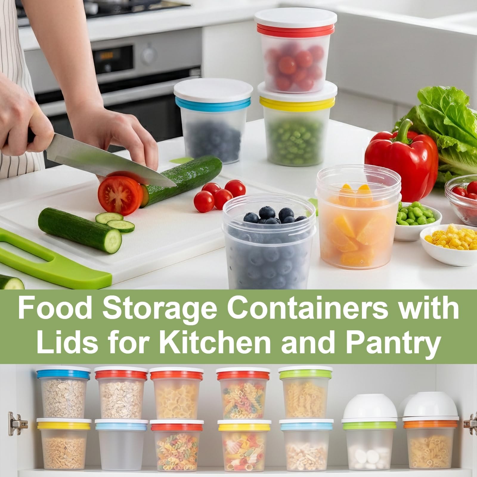 7 oz Plastic Food Containers with Screw Top Lids, Small Food Freezer Storage …