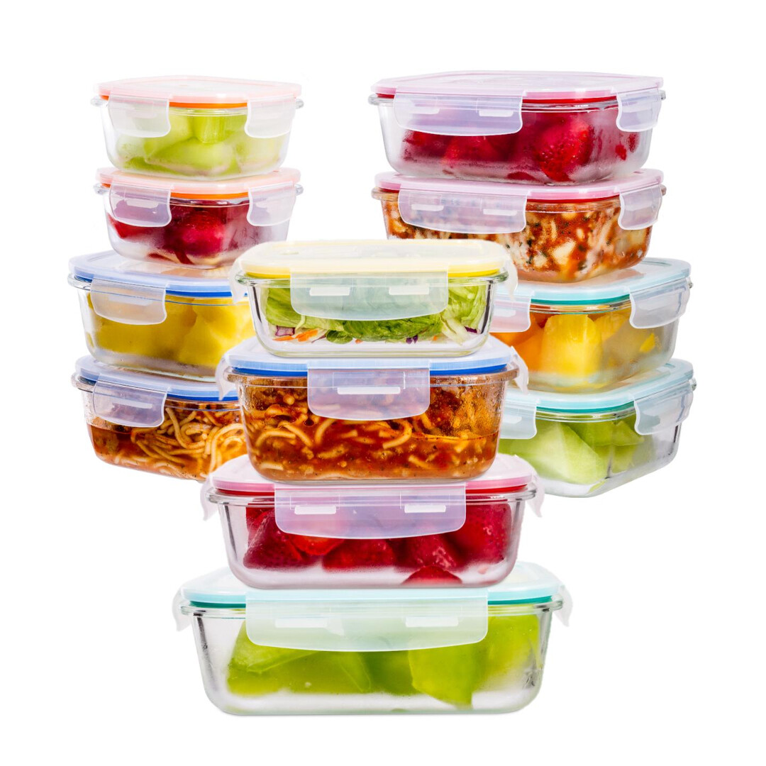 Imperial Home 24 pcs. Glass Meal Prep Storage Container Set W/ Snap Locking Lid