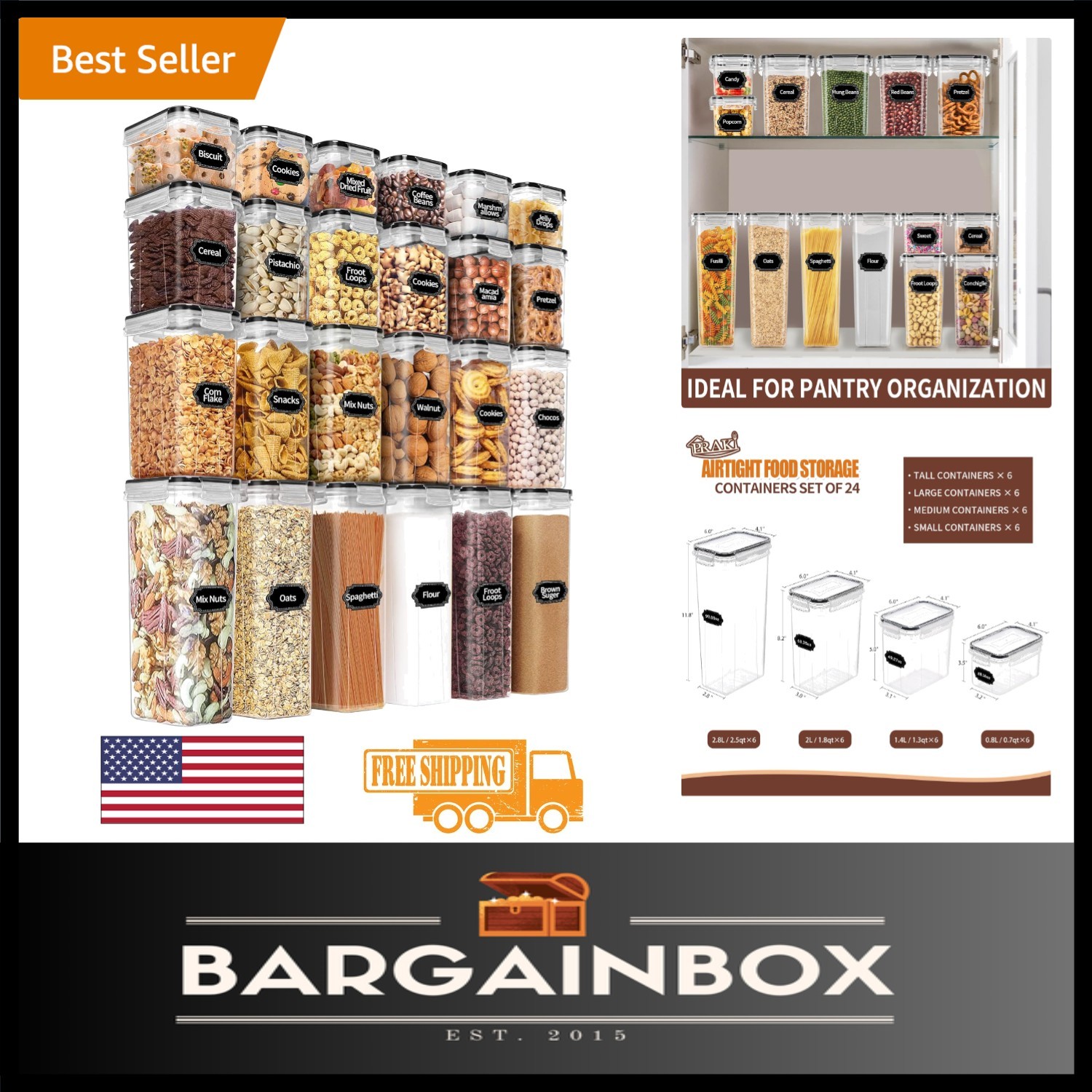 Airtight Food Storage Container Set – 24 PCS BPA-Free, Space Saver & Leak-Proof
