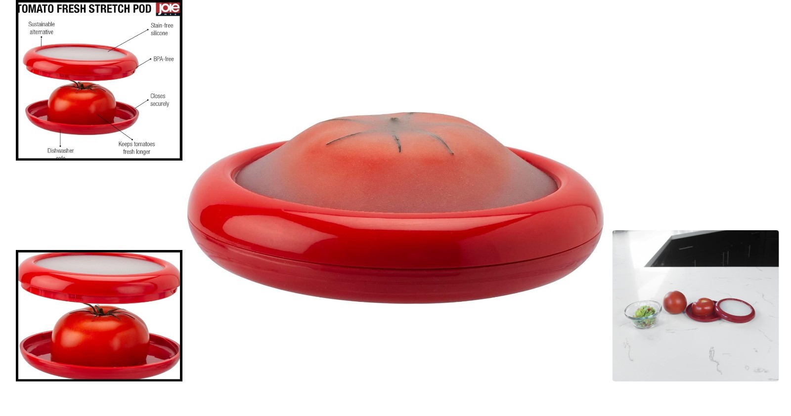 Fresh Stretch Pod Tomato Storage Container, Silicone Fridge Organizer, BPA-Free