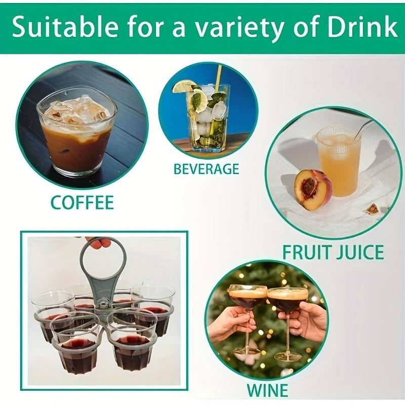 Portable Folding 6 Slot Drink Holder Tray Reusable Cup Carrier for Picnic Trips