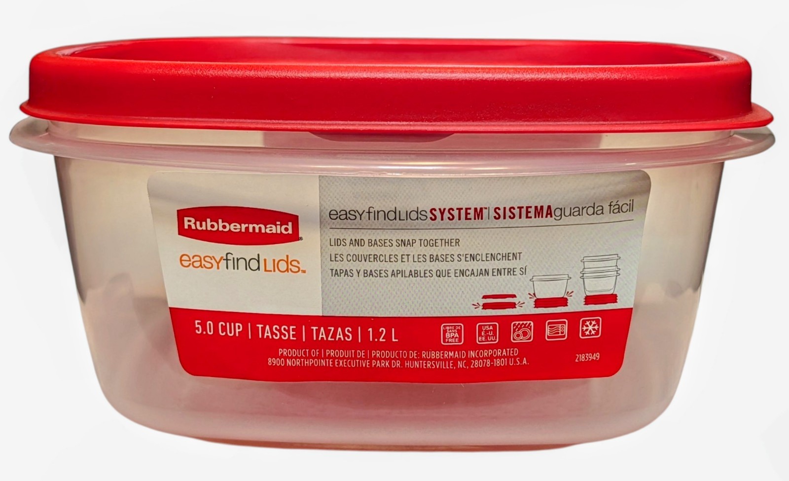 Rubbermaid Easy Find Lids System – 5 Cup Food Storage – Vented Lid