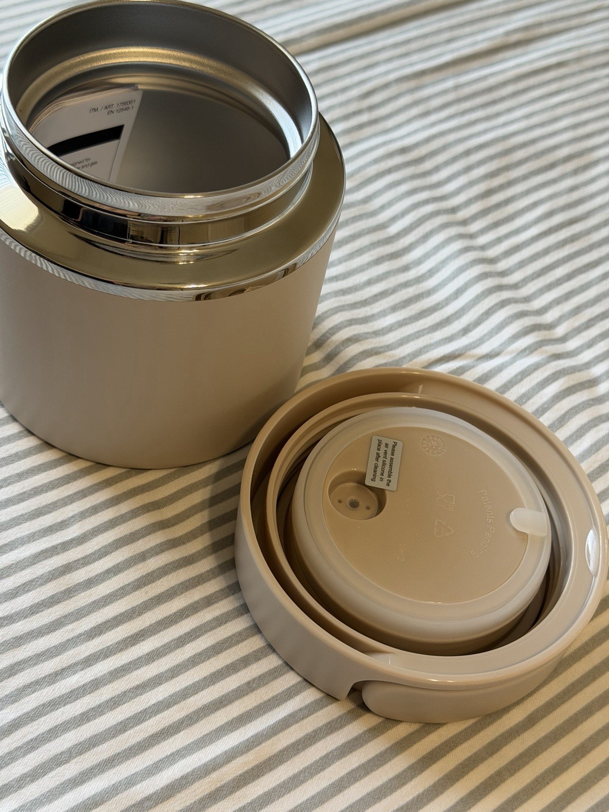 ThermoFlask Insulated Food Jar with Leakproof Lid (20 oz, Sand) Stainless Steel