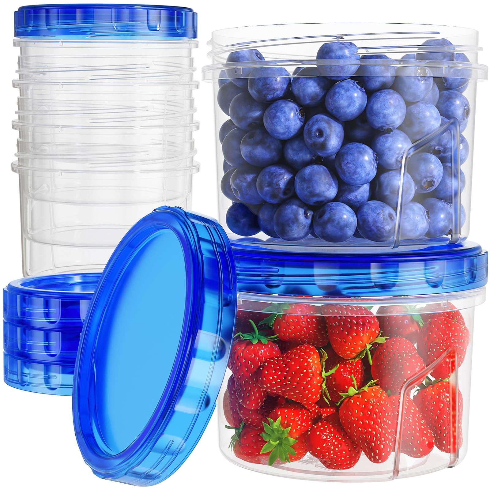 Freezer Storage Containers, 6 Pack16 Oz Airtight Plastic Food Storage Contain…