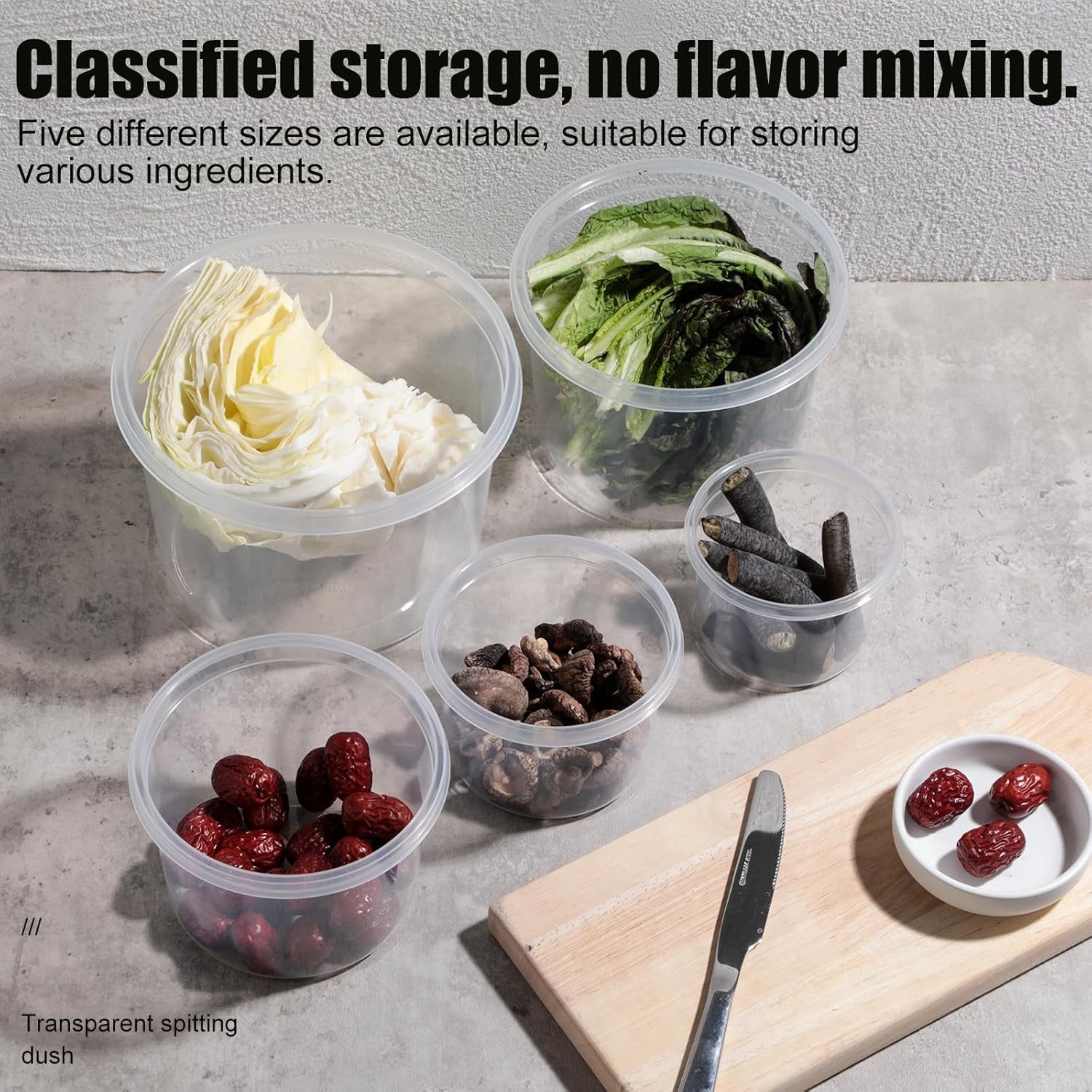 Fresh-Keeping Transparent Storage Round Box Household Refrigerator Food