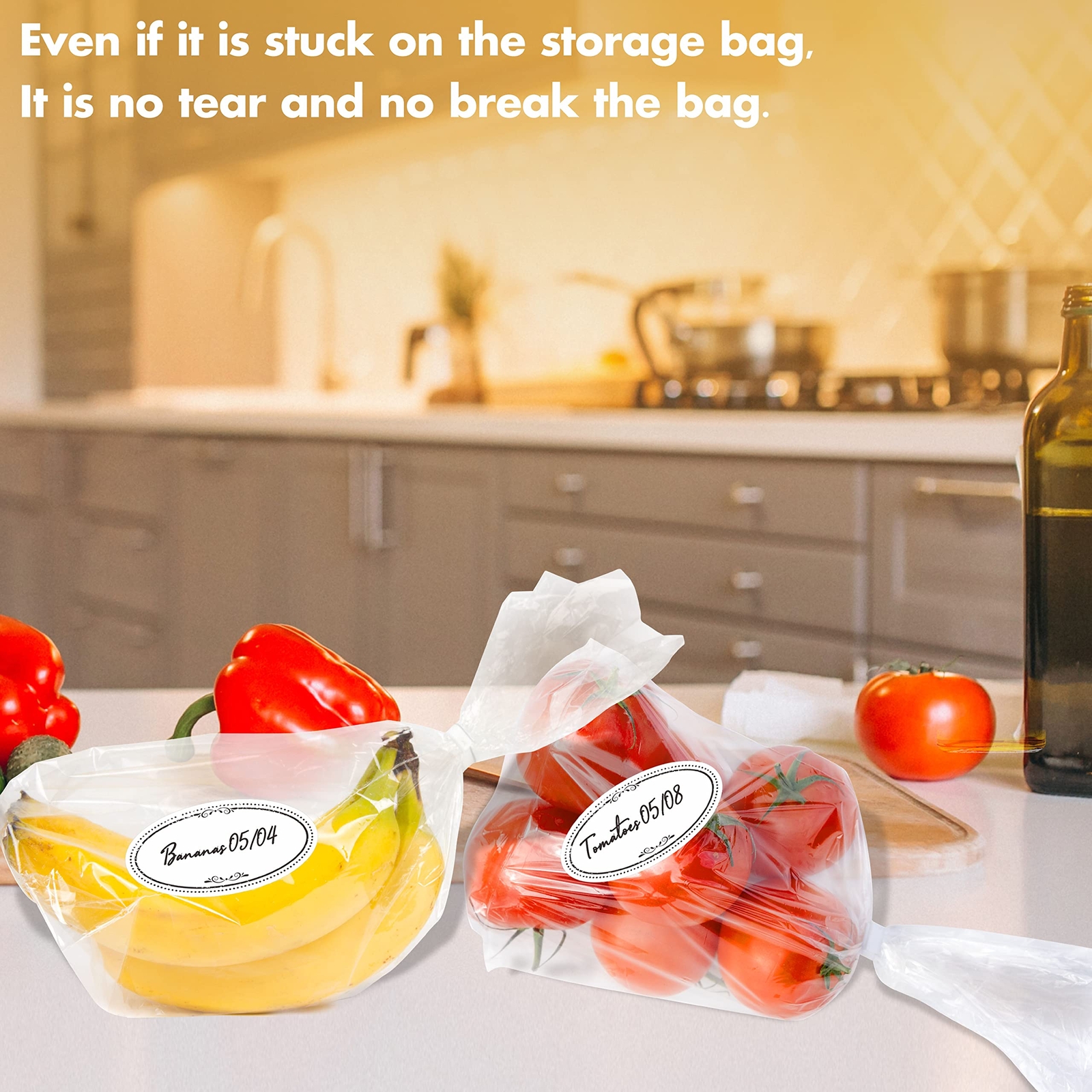 500 Pcs Dissolvable Labels for Kitchen Food Storage Containers Mason Jars