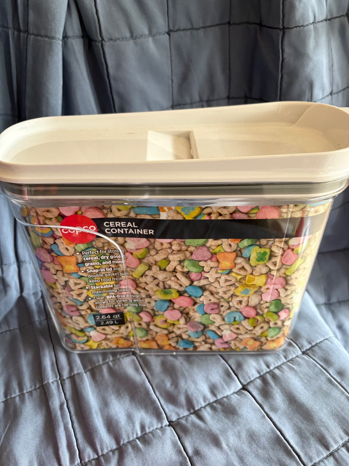 COPCO CEREAL CONTAINER CLEAR 2.64 QT – NEW READ