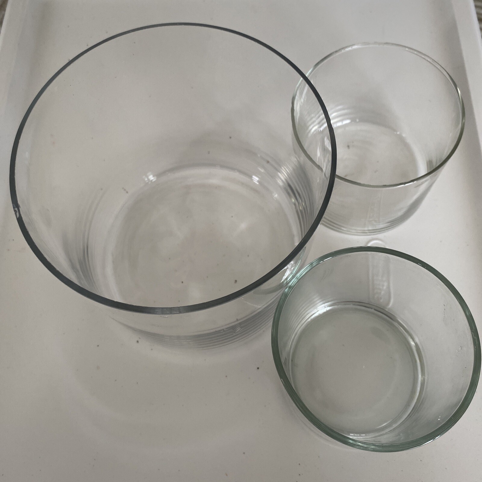 Glass containers 3 sizes