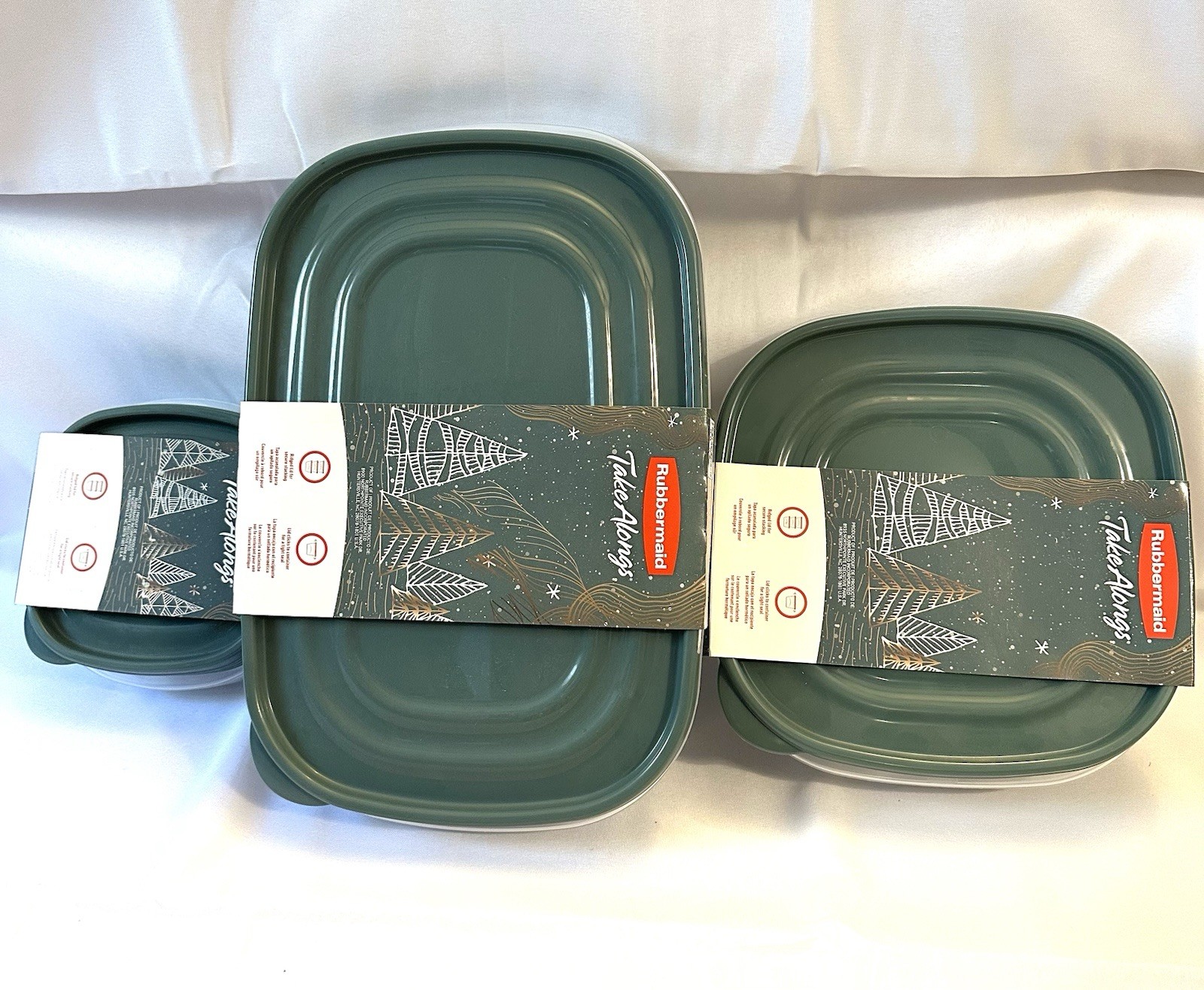 Rubbermaid Take Along Containers w/Green Lids (Set of 8) NEW