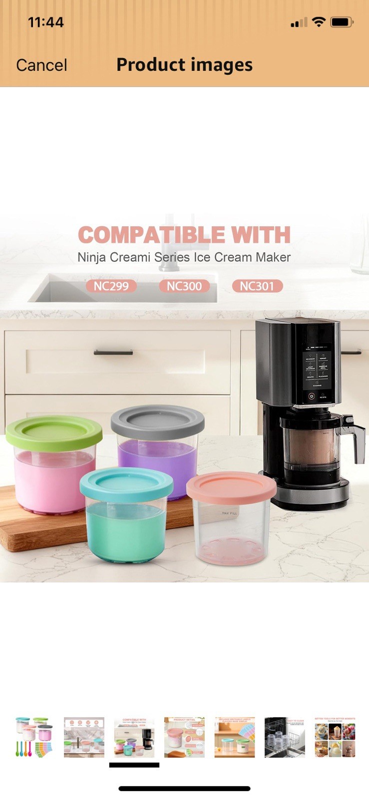 4 Pack Creami Pint Containers and Lids for Ninja