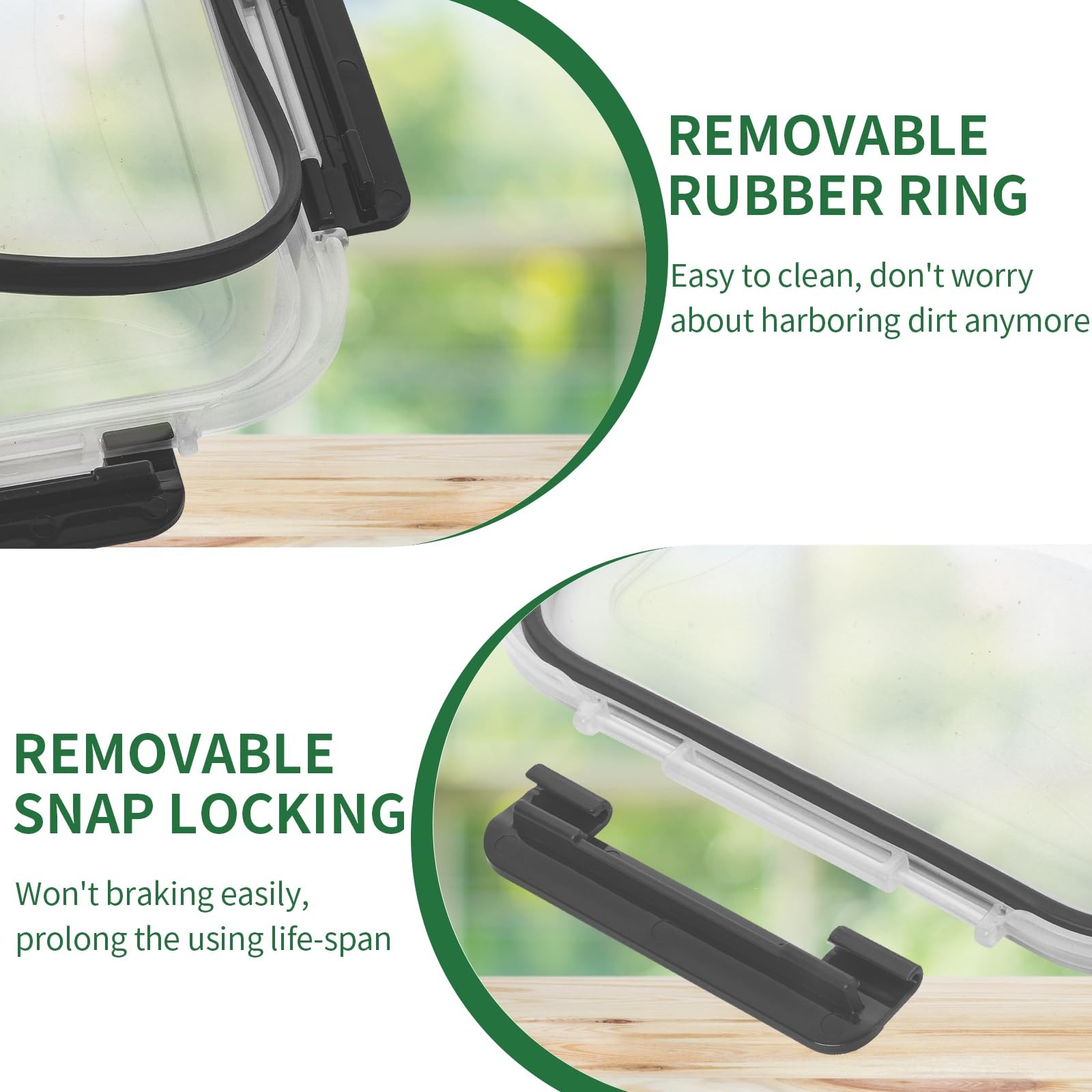 5-Packs 36OZ Glass Airtight Food Storage Containers 3 Compartments, Meal Prep…