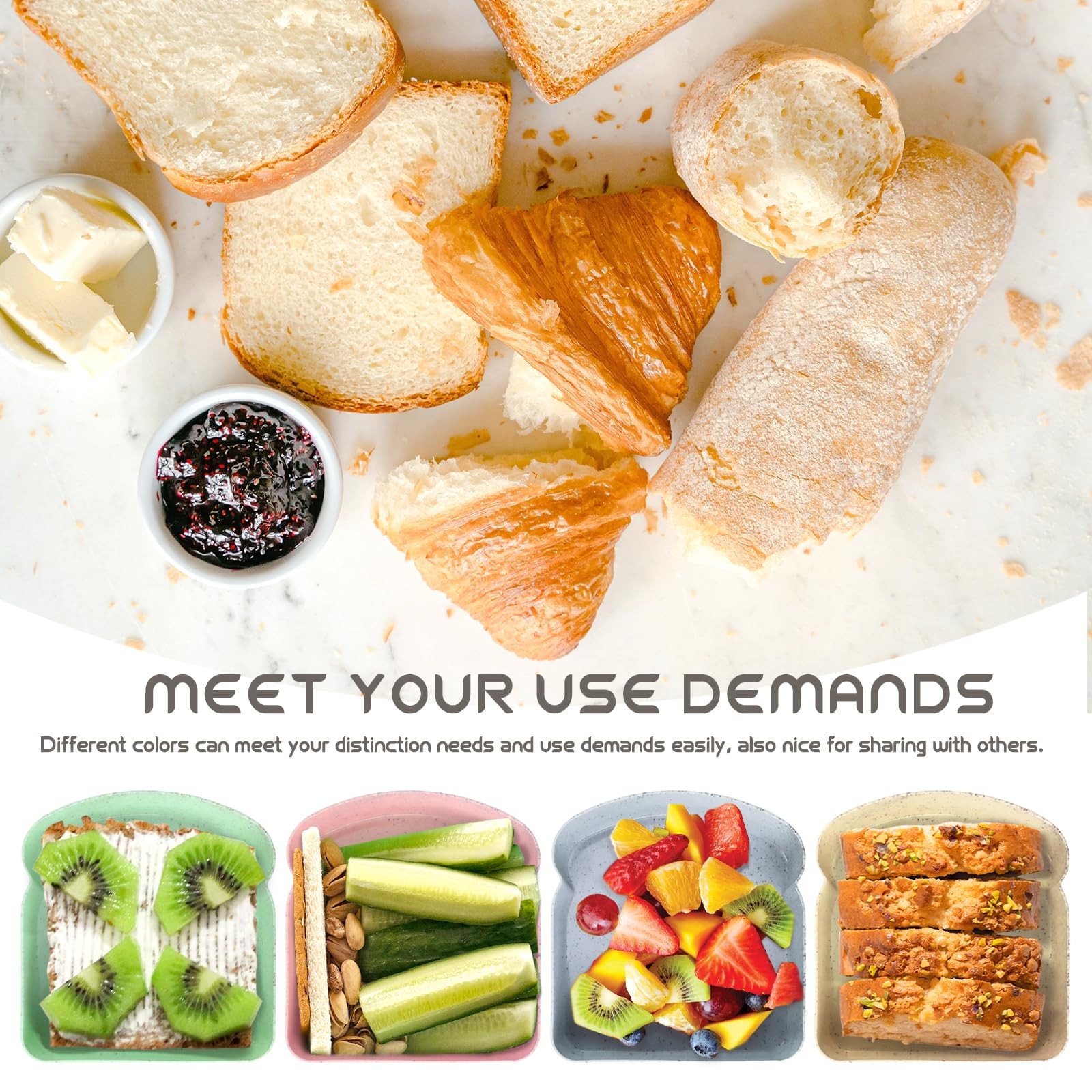 4 Pcs Toast Shape Sandwich Box 14oz Sliced Toast Boxย Toast Freshkeeping Con…