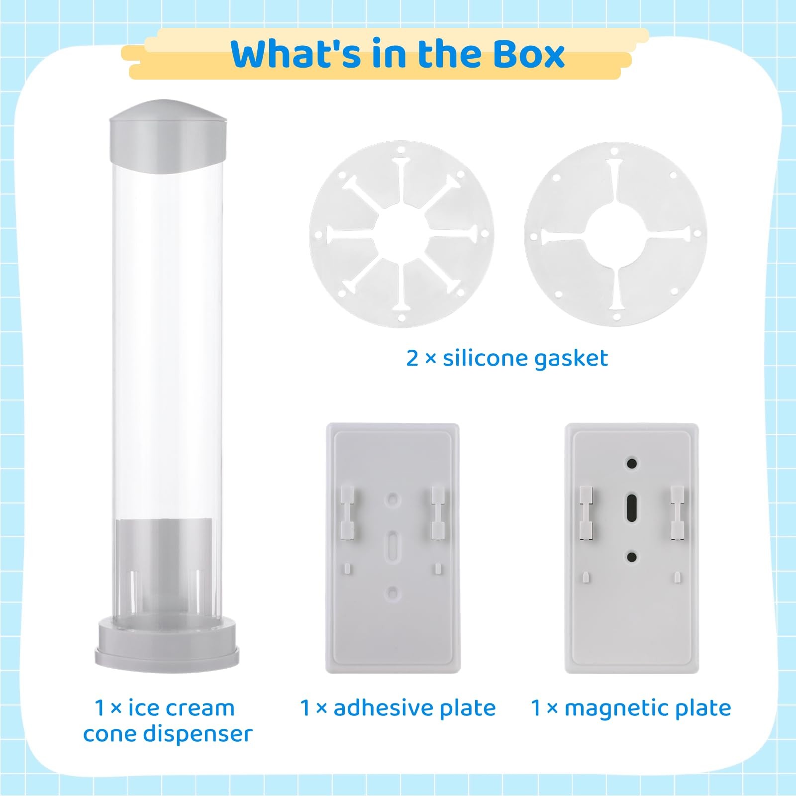 16” Resturant Ice Cream Cone Dispenser (Commercial), Fit for Most Cone & Waf…