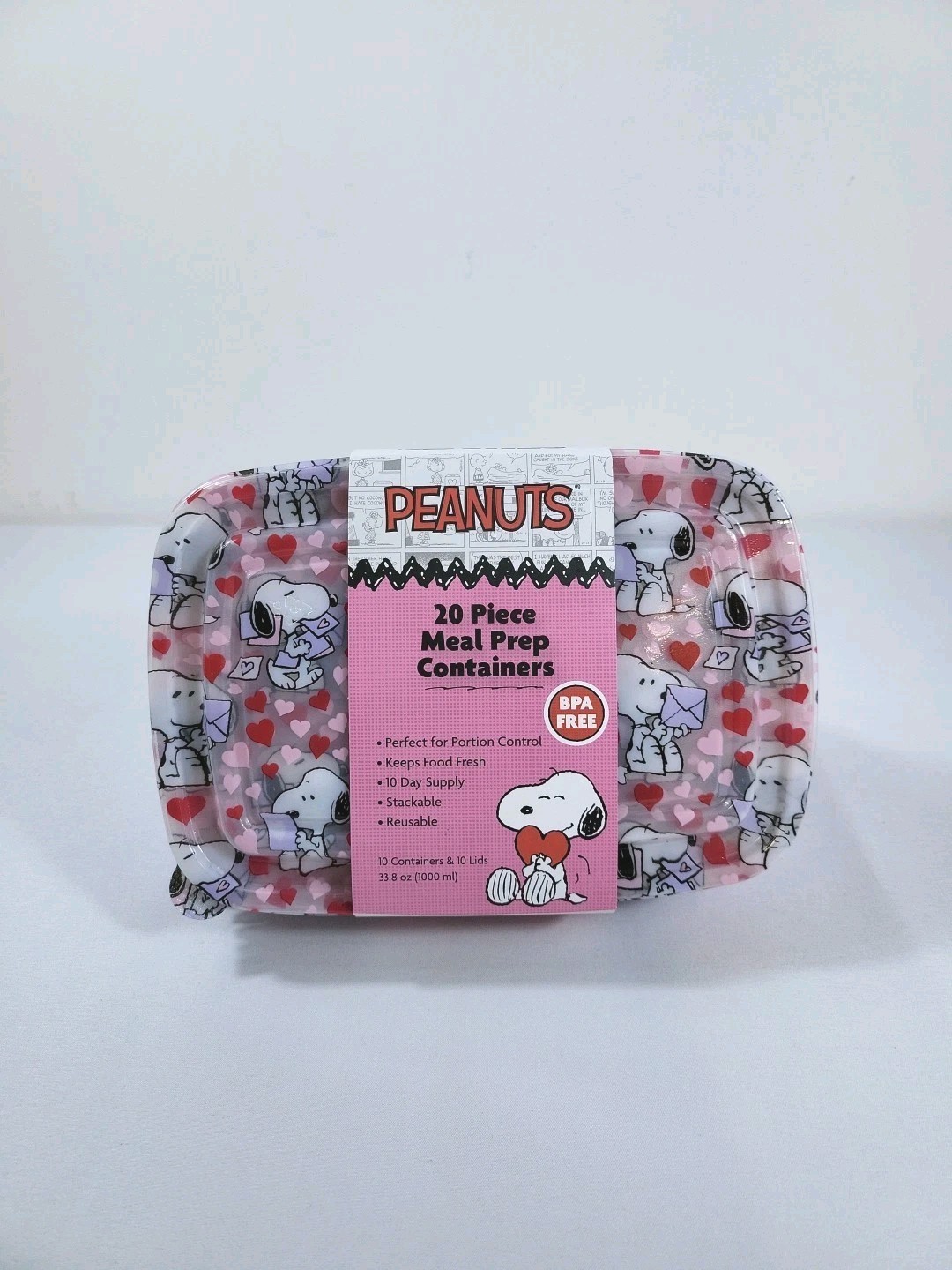 Peanuts New 2026 20 Piece Meal Prep Containers Snoopy Valentine’s Day Theme