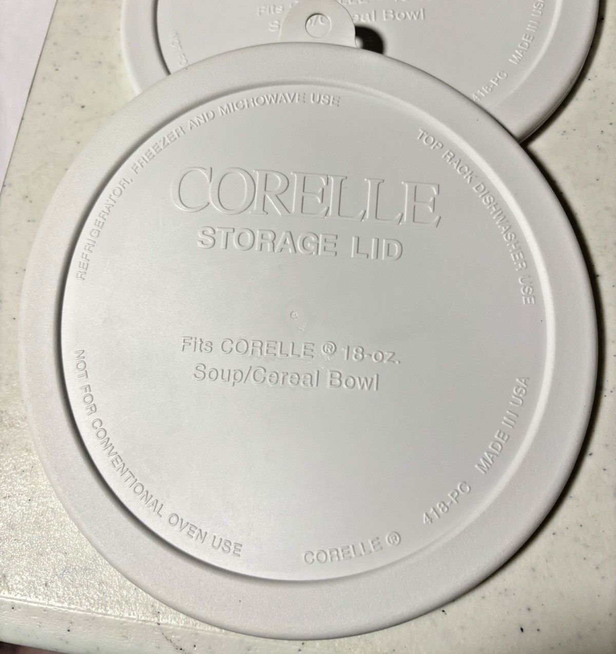 Set of 8 Corelle Plastic Storage Lids for 18 oz Soup / Cereal Bowl 418-PC 6-1/4″