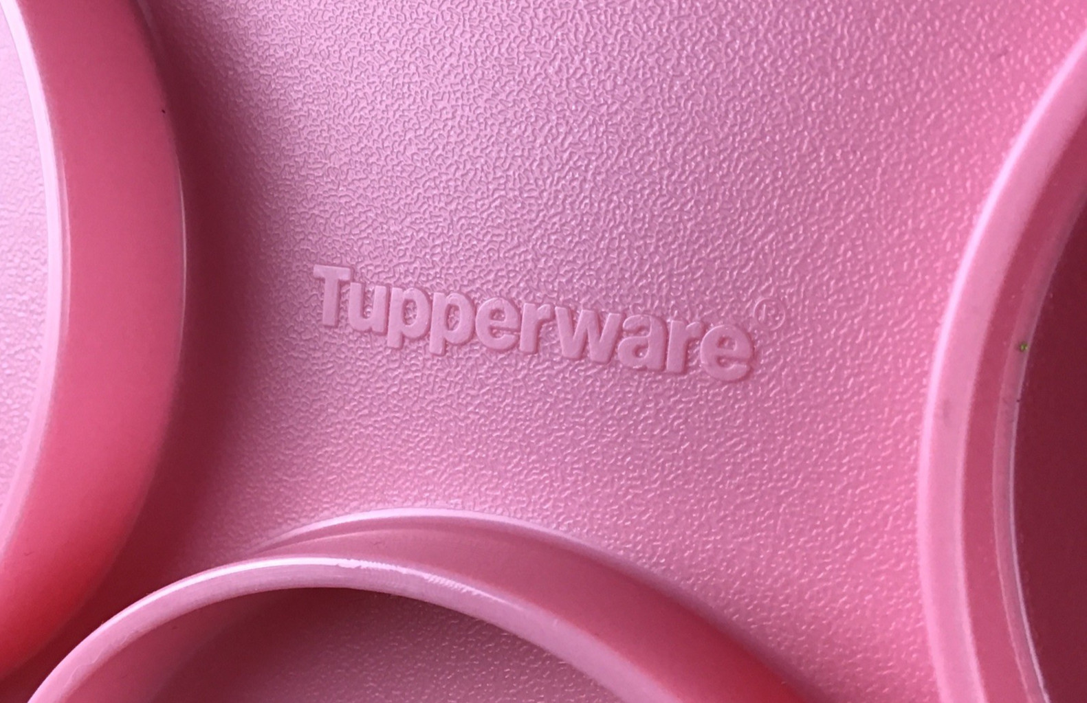 Tupperware Cake Taker Cupcake Pink Base Rectangle Easy Open Handle 3861A-1