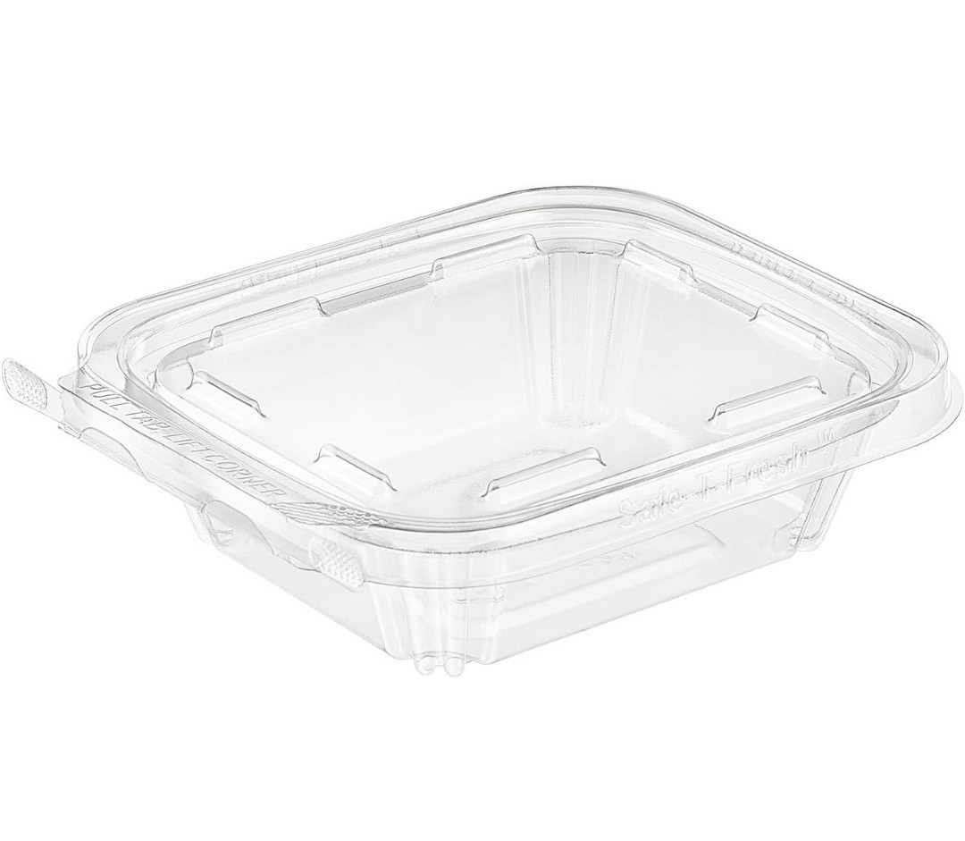 Inline Plastics Safe-T-Fresh TS6 6oz Tamper-Evident Hinged Container 240 ct