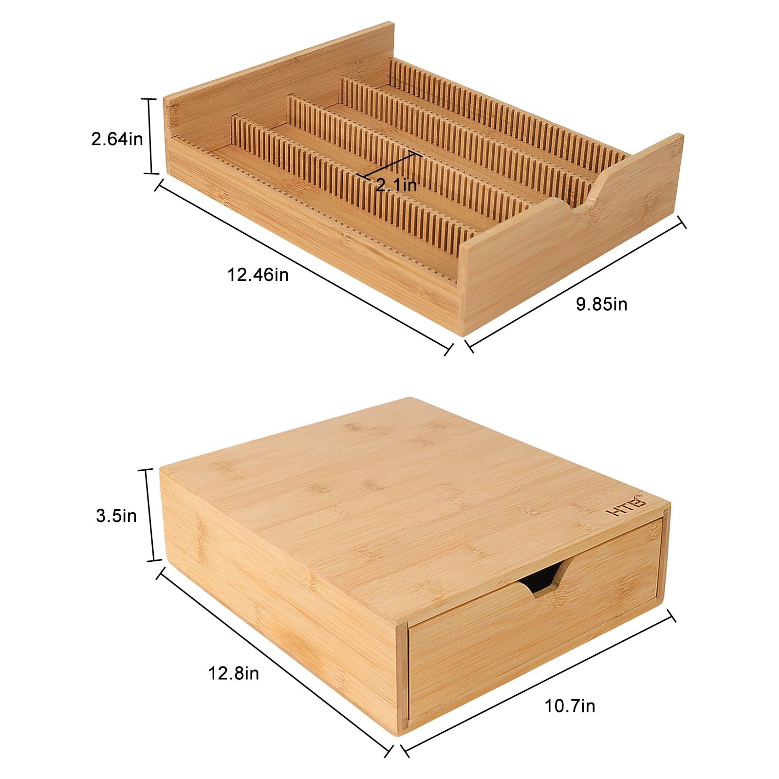 HTB K Cup Coffee Pod Holder, Drawer Type K 12.8x 10.7x 3.5 inches, Beige
