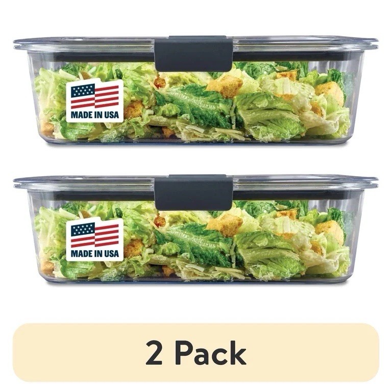 2-Rubbermaid Brilliance 9.6Cup Food Storage Container BPA Free Leak Proof Design