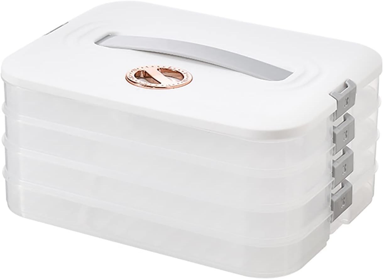 Durable 4-Layer Dumpling Storage Container – Food-Grade & Refrigerator Safe