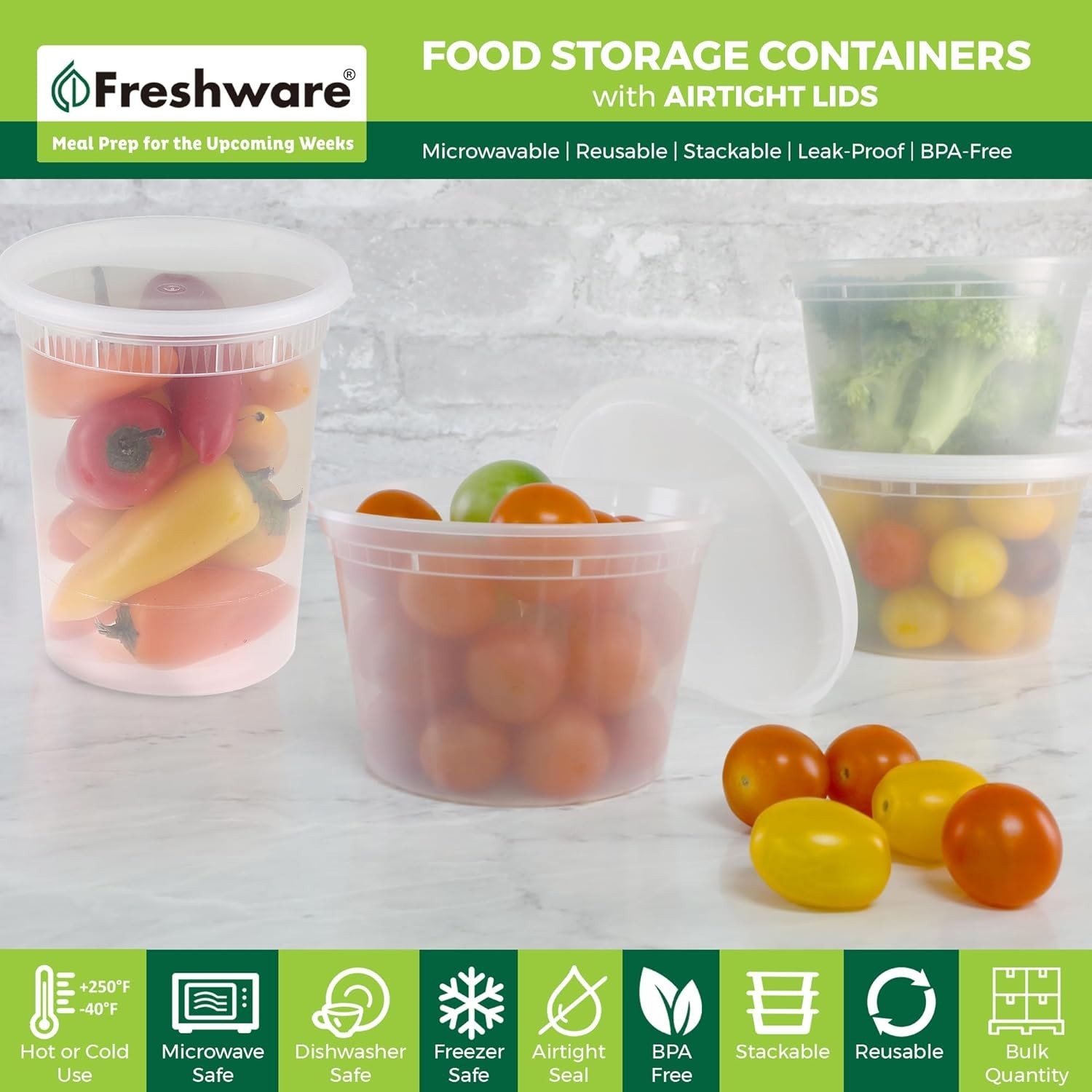 48 Pack of 16 and 32 oz, 24 sets each size Food Storage Containers with Lids,…