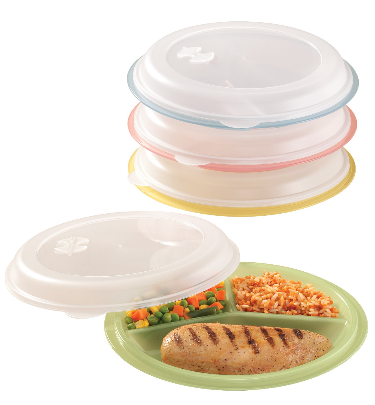 Divided Plates And Food Storage Containers – Set Of 4