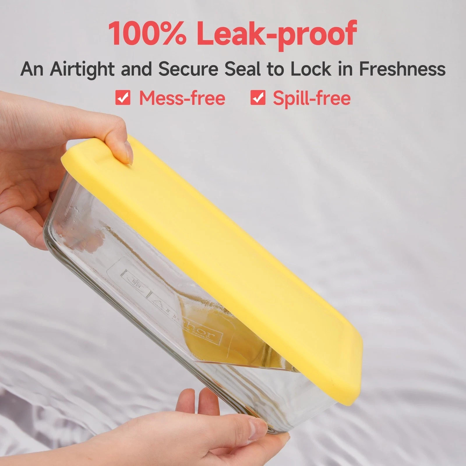 6 Cup Rectangle Silicone Storage Cover Lids Replacement for Anchor Hocking