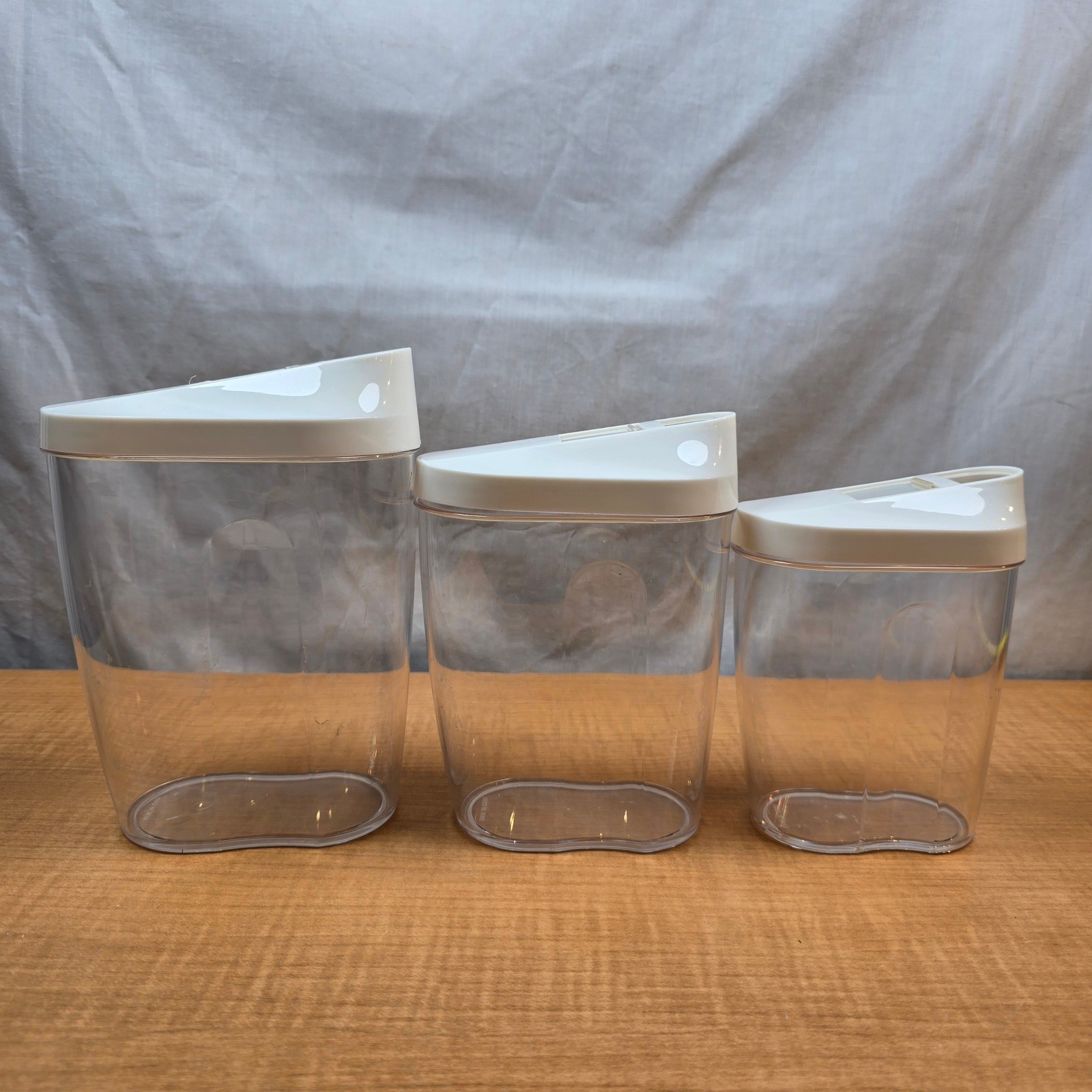 Clear plastic pour spout containers 3 sizes nuts seeds candy cereal sugar spices