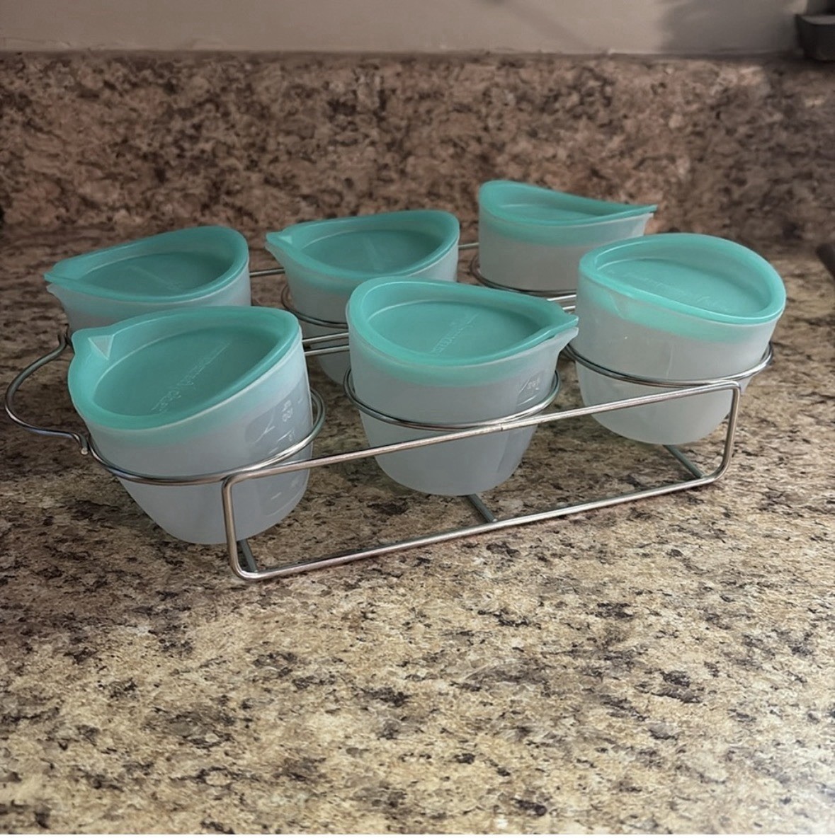 Pampered Chef Mini Freezer Bowls With Kids And Rack Set Of 6