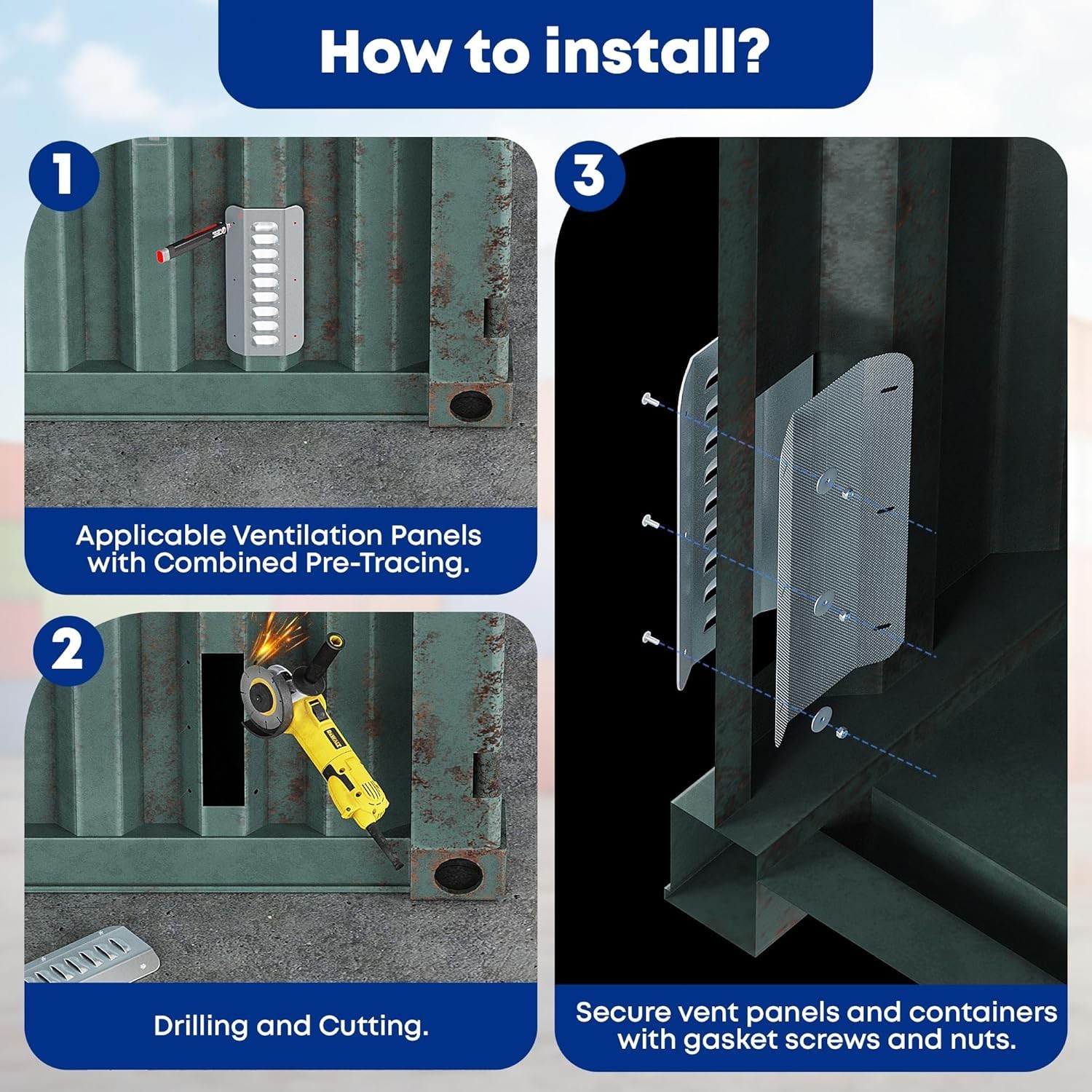 Shipping Container Air Vent Kit,Galvanized Steel Shipping Container Accessories