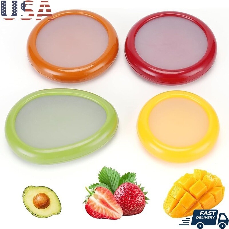 Reusable Fruit Veggie Savers Set 4 Avocado Tomato Keeper Storage Food Containers