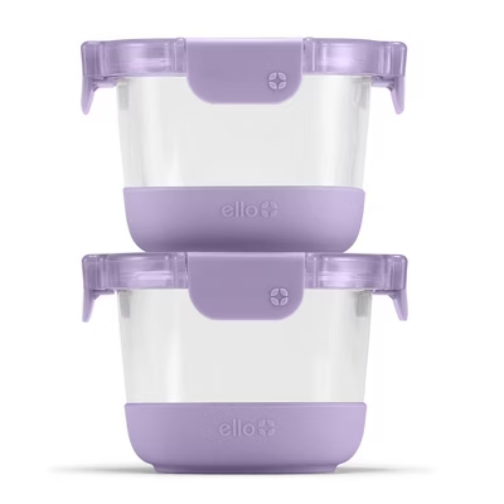 Ello 4pc 2c Glass Refresh Round Food Storage Container Set