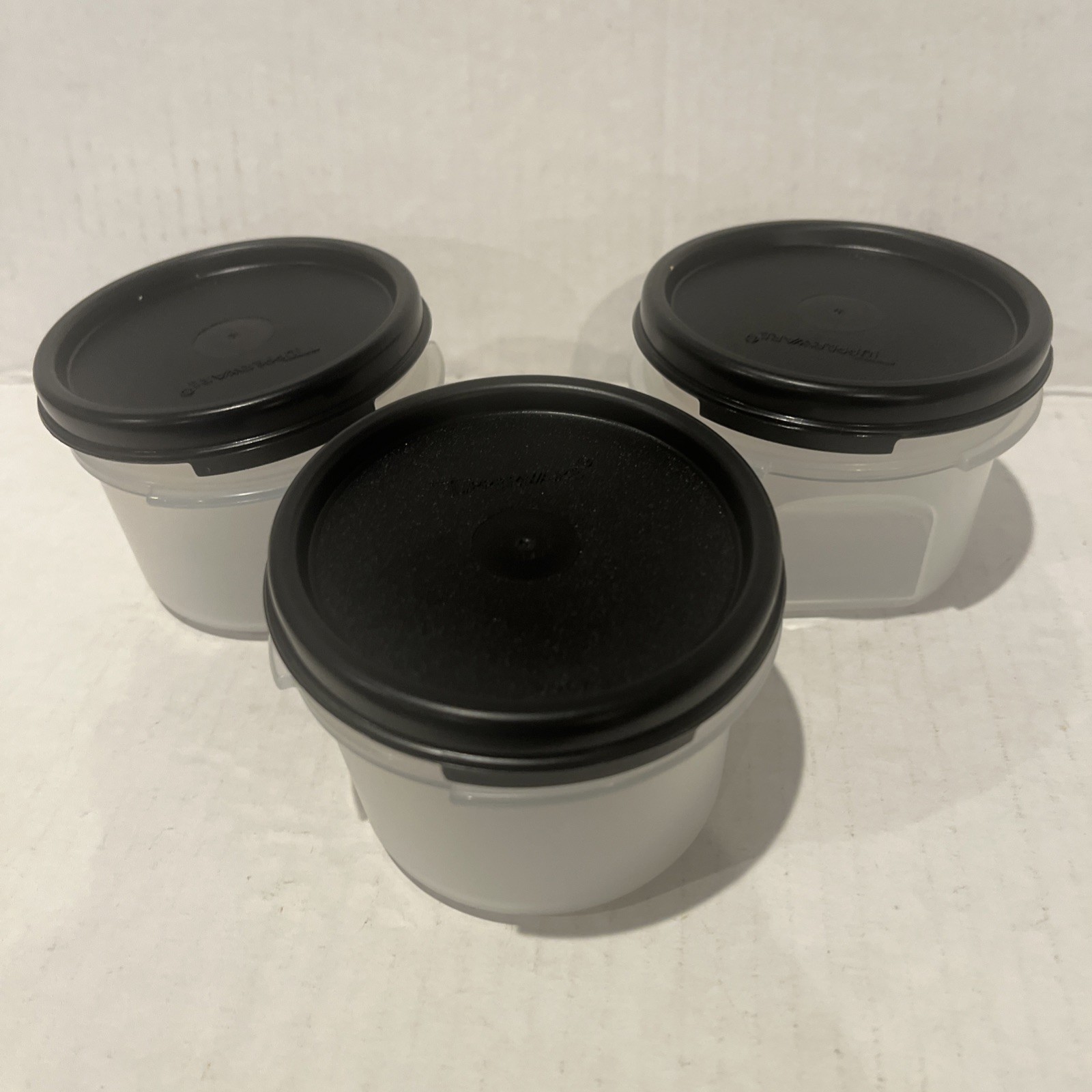 Tupperware Modular Mates Round #1 Set 3x 200ml New Black Seal