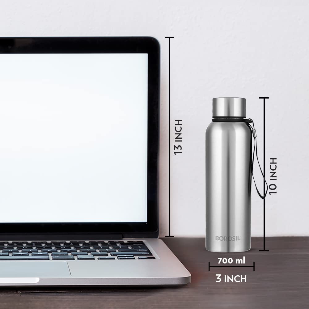 Borosil Insulated Water Bottle 24 Oz Double Walled Wide Mouth Sports Flasks