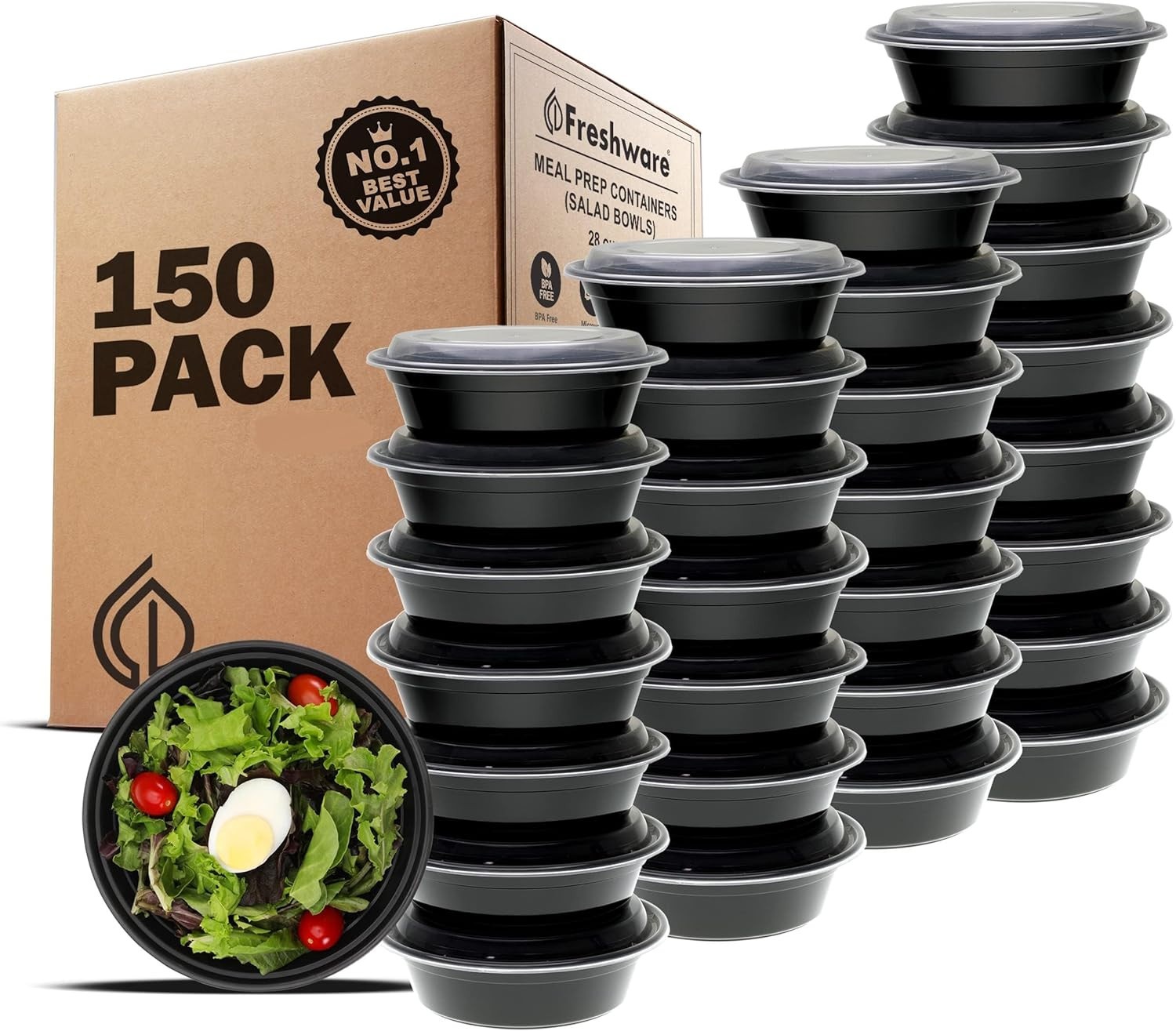 Meal Prep Containers with Lids [150 Pack] Food Storage Containers, Bento Box, Bp