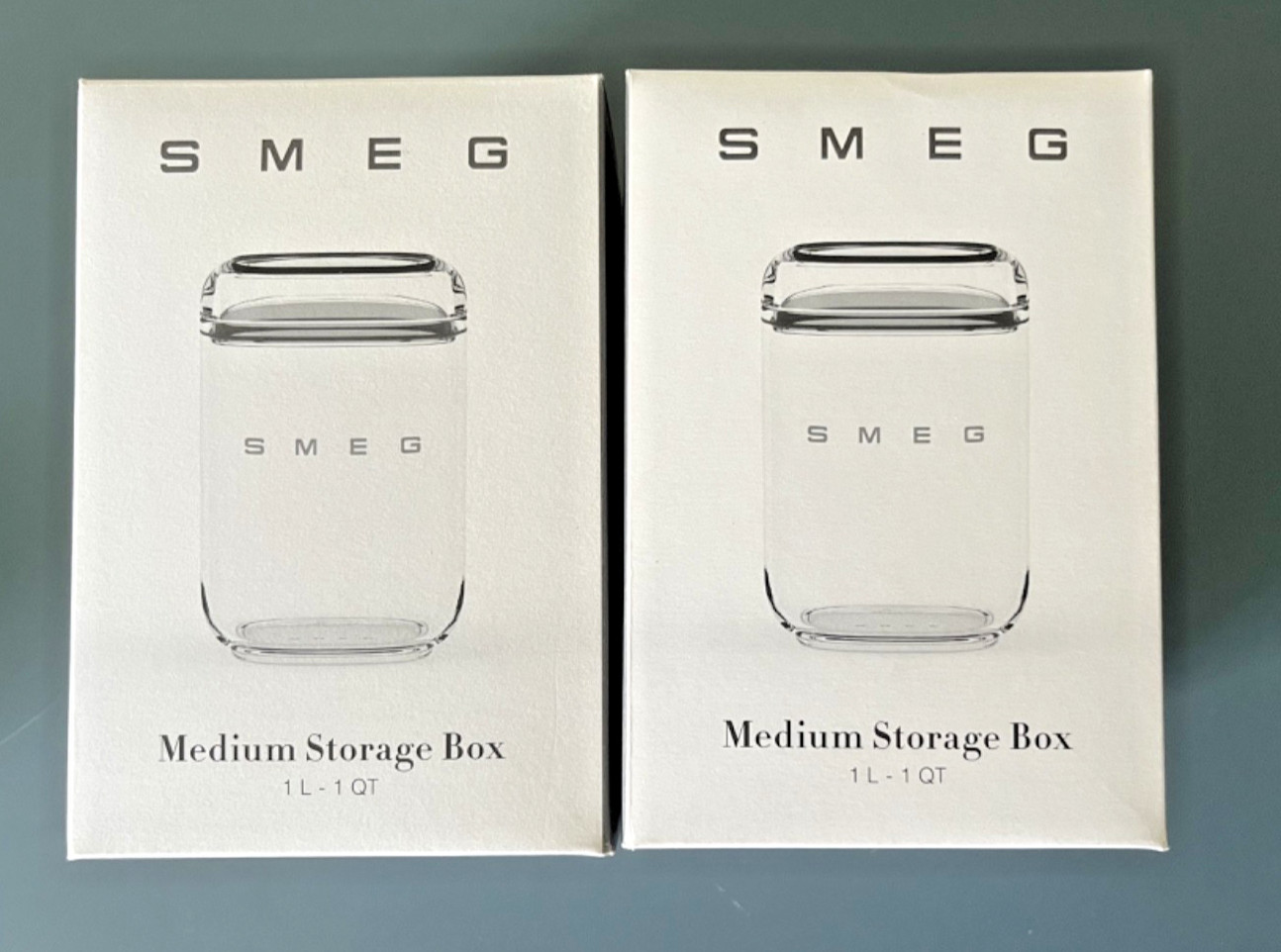 2x SMEG Food Storage Containers Transparent 1 Litre Limited Collection Brand NEW