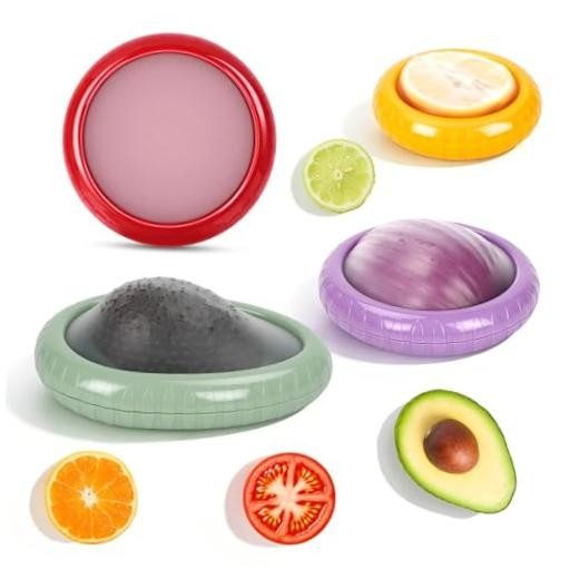 Avocado Saver and Onion Storage 4 Set – Reusable refrigerator avocado storage